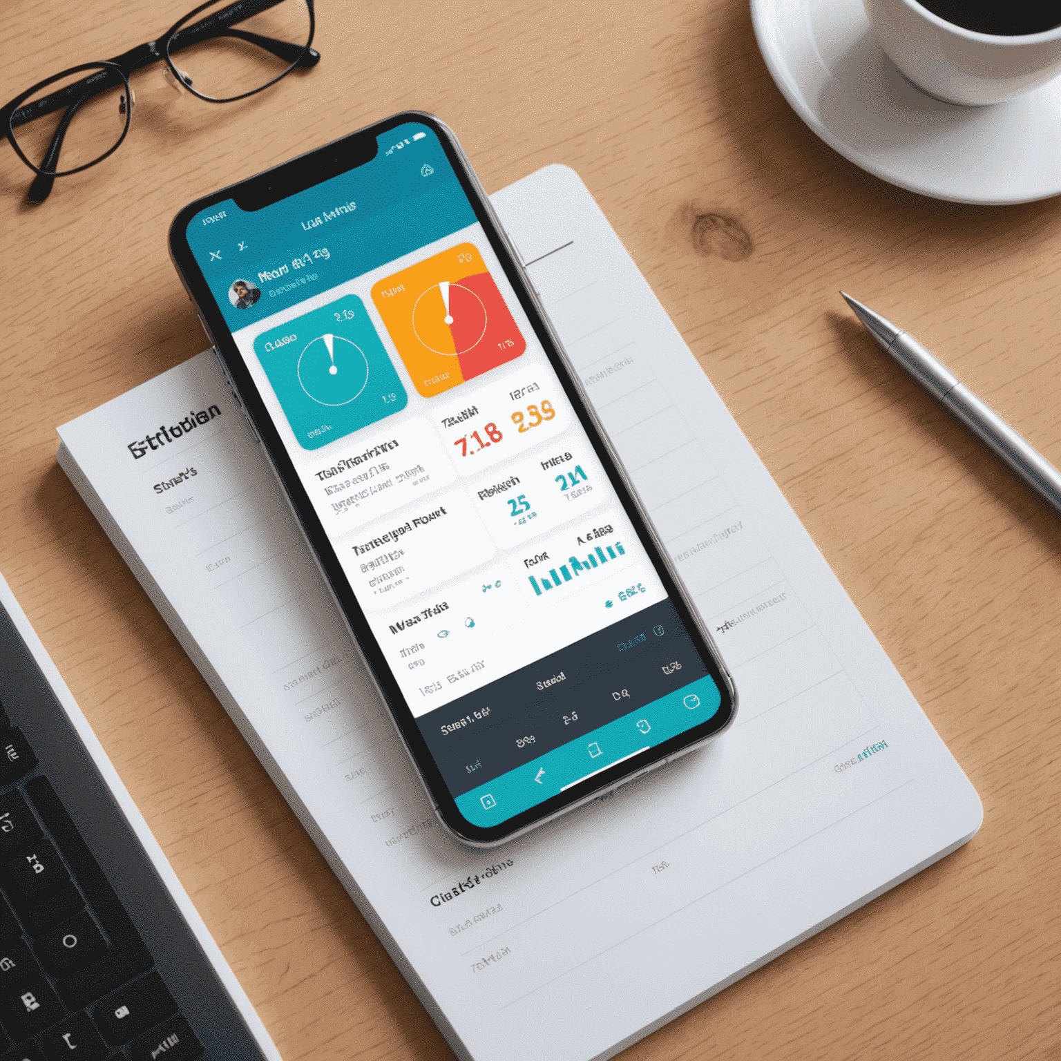 صورة توضيحية لواجهة مستخدم تطبيق 'مهام ذكية' تظهر جدول زمني ذكي وإحصائيات الإنتاجية